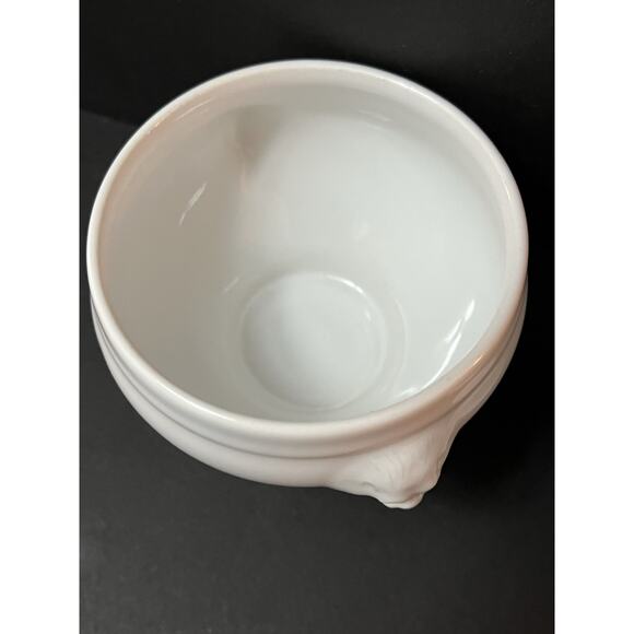 Revol France Lion Head White Porcelain Footed Bowl 11 oz Set of 2 Sugar Trinket - Picture 5 of 13